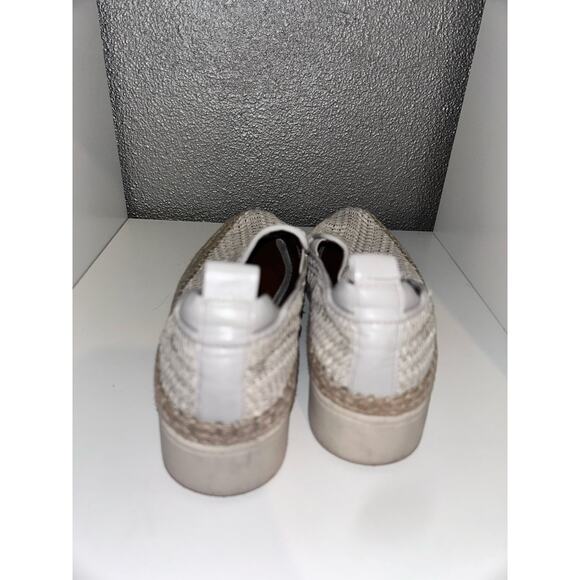Franco Sarto Homer 2 White Leather Woven Platform Espadrille Sneakers / Loafers - Picture 8 of 12
